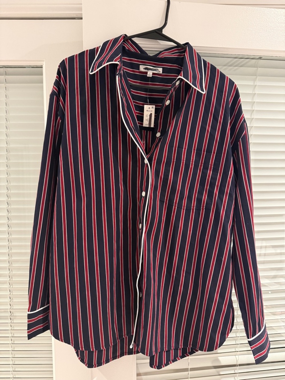 Madewell Striped Poplin Button Down - Large